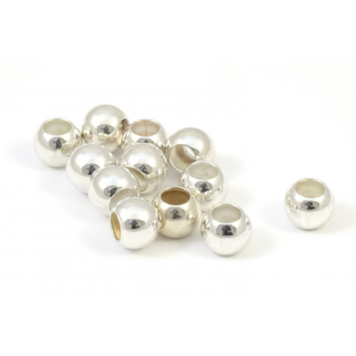 SMOOTH SILVER ROUND BEAD 6MM